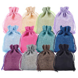 1 Set 24 PCS 12 Color Burlap Bags with Drawstring Gift Bags Jewelry Pouch for Wedding Party and DIY Craft, Flat Measurement: 12cm x 9 cm (4.72 x 3.54 Inch)