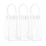 4 pc 4Pack Transparent PVC Gift Wrap Bag with Handles Clear Tote Bag Handbag (Unfold Size:36x12x11cm) Reusable Merchandise Retail Shopping Bags