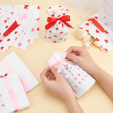 1 Set 54Pcs Small Drawstring Candy Gift Bags with Heart Pattern, Plastic Party Favour Bags with Ribbon for Gift Packaging