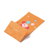 100 pc Rectangle Paper Candy Gift Bags, Birthday Christmas Gift Packaging, Balloon & Gift Box Pattern, Orange, Unfold: 13x8x23.5cm