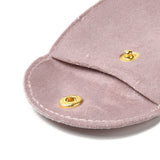 10 pc Velvet Jewelry Storage Pouches, Oval Jewelry Bags with Golden Tone Snap Fastener, for Earring, Rings Storage, Rosy Brown, 8.3x7.7x0.8cm