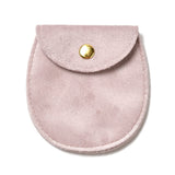 10 pc Velvet Jewelry Storage Pouches, Oval Jewelry Bags with Golden Tone Snap Fastener, for Earring, Rings Storage, Rosy Brown, 8.3x7.7x0.8cm