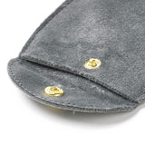 10 pc Velvet Jewelry Storage Pouches, Oval Jewelry Bags with Golden Tone Snap Fastener, for Earring, Rings Storage, Gray, 9.8x9x0.8cm