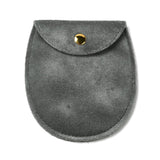 10 pc Velvet Jewelry Storage Pouches, Oval Jewelry Bags with Golden Tone Snap Fastener, for Earring, Rings Storage, Gray, 9.8x9x0.8cm