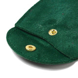 10 pc Velvet Jewelry Storage Pouches, Oval Jewelry Bags with Golden Tone Snap Fastener, for Earring, Rings Storage, Green, 9.8x9x0.8cm