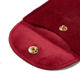 10 pc Velvet Jewelry Storage Pouches, Square Jewelry Bags with Golden Tone Snap Fastener, for Earring, Rings Storage, Red, 8x8x0.75cm