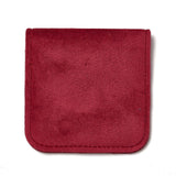 10 pc Velvet Jewelry Storage Pouches, Square Jewelry Bags with Golden Tone Snap Fastener, for Earring, Rings Storage, Red, 8x8x0.75cm