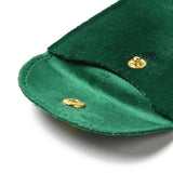10 pc Velvet Jewelry Storage Pouches, Square Jewelry Bags with Golden Tone Snap Fastener, for Earring, Rings Storage, Green, 8x8x0.75cm