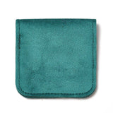 10 pc Velvet Jewelry Storage Pouches, Square Jewelry Bags with Golden Tone Snap Fastener, for Earring, Rings Storage, Teal, 8x8x0.75cm