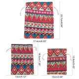 1 Set Burlap Pouches, Polyester Drawstring Bags, Stripe Pattern, Red, 13.8x10cm, 12pcs/set