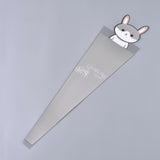 5 Bag Plastic Gift Bags, Single Flower Packaging Bags, Flower Bouquet Bag, with Paper Cards & Cattoon Pattern, for Children's Day, Rabbit Pattern, 50cm, 20pcs/bag