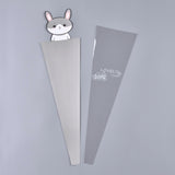 5 Bag Plastic Gift Bags, Single Flower Packaging Bags, Flower Bouquet Bag, with Paper Cards & Cattoon Pattern, for Children's Day, Rabbit Pattern, 50cm, 20pcs/bag