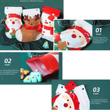 1 Bag Christmas Theme Boots Plastic Gift Bags, Zip Lock Bags, for Biscuit & Candy Packaging, Santa Claus, 22x19x0.01cm, 10pcs/bag