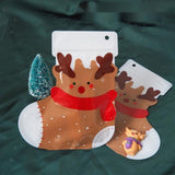 1 Bag Christmas Theme Boots Plastic Gift Bags, Zip Lock Bags, for Biscuit & Candy Packaging, Reindeer Pattern, 22x19x0.01cm, 10pcs/bag