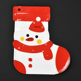 1 Bag Christmas Theme Boots Plastic Gift Bags, Zip Lock Bags, for Biscuit & Candy Packaging, Snowman Pattern, 22x19x0.01cm, 10pcs/bag