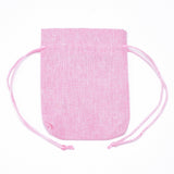 50 pc Burlap Pouch Gift Sachet Bags, with Polyester Drawstring and Flower Applique, for Presents, Party Favor Gift Bags, Pink, 10x14.6cm