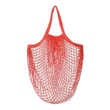 5 pc Portable Cotton Mesh Grocery Bags, Reusable Net Shopping Handbag, Red, 48.05cm, Bag: 38x36x1cm.