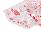 5 Bag OPP Plastic Storage Bags, Valentine's Day Theme, for Party Candy Packaging, Rectangle, Lip Pattern, 27x12.5x0.01cm, 50pc/bag