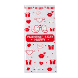 5 Bag OPP Plastic Storage Bags, Valentine's Day Theme, for Party Candy Packaging, Rectangle, Lip Pattern, 27x12.5x0.01cm, 50pc/bag