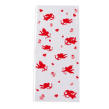 5 Bag OPP Plastic Storage Bags, Valentine's Day Theme, for Party Candy Packaging, Rectangle, Angel & Fairy Pattern, 27x12.5x0.01cm, 50pc/bag