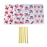 2 Bag OPP Plastic Storage Bags, Independence Day Theme, for Candy, Cookies, Gift Packaging, Rectangle, Mixed Patterns, 27x13x0.01cm, Binding Wire: 8x0.4x0.04cm, 200pc/bag