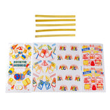 2 Bag OPP Plastic Storage Bags, for Party Candy, Cookies, Gift Packaging, Rectangle, Mixed Patterns, 27x13x0.01cm, Binding Wire: 8x0.4x0.04cm, 100pc/bag