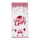 5 Bag OPP Plastic Storage Bags, Graduation Theme, for Candy, Cookies, Gift Packaging, Dark Red, Rectangle, Graduation Theme Pattern, 27x13x0.01cm, 50pc/bag