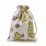 20 pc Burlap Packing Pouches, Drawstring Bags, Rectangle with Birdcage Pattern, Colorful, 17.7~18x13.1~13.3cm
