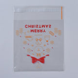 5 Bag Christmas Cookie Bags, OPP Cellophane Bags, Self Adhesive Candy Bags, for Party Gift Supplies, Clear, 13x10x0.01cm, 95~100pcs/bag