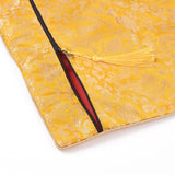 5 pc Silk Pouches, with Zipper, Goldenrod, 33.7~33.8x23.9~24.2cm