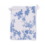 50 pc Burlap Packing Pouches, Drawstring Bags, Light Steel Blue, 17.3~18.2x13~13.4cm