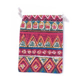 50 pc Burlap Packing Pouches, Drawstring Bags, Red, 17.3~18.2x13~13.4cm