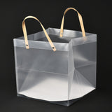 1 Bag Christmas Theme Transparent Rectangle Plastic Bags, with Handle, for Shopping, Crafts, Gifts, Clear, 35.5x25cm, 10pcs/bag