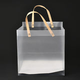 1 Bag Christmas Theme Transparent Rectangle Plastic Bags, with Handle, for Shopping, Crafts, Gifts, Clear, 35.5x25cm, 10pcs/bag
