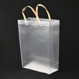 1 Bag Christmas Theme Rectangle Custom Blank Transparent Tote Bag, Waterproof Plastic Shopping Bags, with Handle, Clear, 46.5x25cm, 10pcs/bag