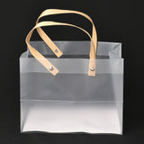 1 Bag Christmas Theme Transparent Rectangle Plastic Bags, with Handle, for Shopping, Crafts, Gifts, Clear, 32x14cm, 10pcs/bag