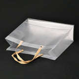 1 Bag Christmas Theme Transparent Rectangle Plastic Bags, with Handle, for Shopping, Crafts, Gifts, Clear, 35x30cm, 10pcs/bag