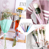 1 Set Magibeads 120Pcs 6 Colors Oriented Polypropylene(OPP) Plastic Gift Bags, Single Rose Packaging Bags, Flower Bouquet Bag for Valentine's Day, Mixed Color, 37x3~11.5cm, 20pcs/color