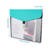 1 Set Magibeads PVC Meeting File Bag, with PU Leather & Hook and Loop, Rectangle, Medium Aquamarine, 22.6x31.8x0.3cm, 2pcs/set