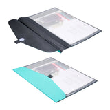 1 Set Magibeads PVC Meeting File Bag, with PU Leather & Hook and Loop, Rectangle, Medium Aquamarine, 22.6x31.8x0.3cm, 2pcs/set