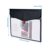 1 Set Magibeads PVC Meeting File Bag, with PU Leather & Hook and Loop, Rectangle, Black, 22.6x31.8x0.3cm, 2pcs/set