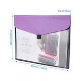 1 Set Magibeads PVC Meeting File Bag, with PU Leather & Hook and Loop, Rectangle, Dark Violet, 22.6x31.8x0.3cm, 2pcs/set