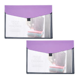 1 Set Magibeads PVC Meeting File Bag, with PU Leather & Hook and Loop, Rectangle, Dark Violet, 22.6x31.8x0.3cm, 2pcs/set