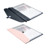 1 Set Magibeads PVC Meeting File Bag, with PU Leather & Hook and Loop, Rectangle, Pink, 22.6x31.8x0.3cm, 2pcs/set