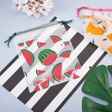 1 Bag Magibeads 40Pcs 4 Style Plastic Storage Bag, Drawstring Bag, Frosted, Rectangle with Pattern, Mixed Color, 10pcs/style