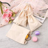 50 pc Rectangle Cloth Packing Pouches, Drawstring Bags, Old Lace, 15.5x12.5x0.5cm