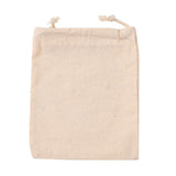 50 pc Rectangle Cloth Packing Pouches, Drawstring Bags, Old Lace, 15.5x12.5x0.5cm