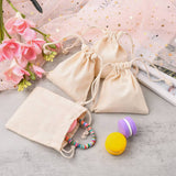 100 pc Rectangle Cloth Packing Pouches, Drawstring Bags, Old Lace, 12x10.5x0.4cm