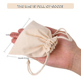 100 pc Rectangle Cloth Packing Pouches, Drawstring Bags, Old Lace, 12x10.5x0.4cm