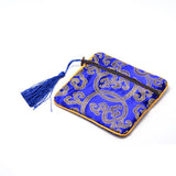 20 pc Rectangle Silk Pouches, with Coin Beads & Tassel Decorations, Mixed Color, 12x12x0.4cm